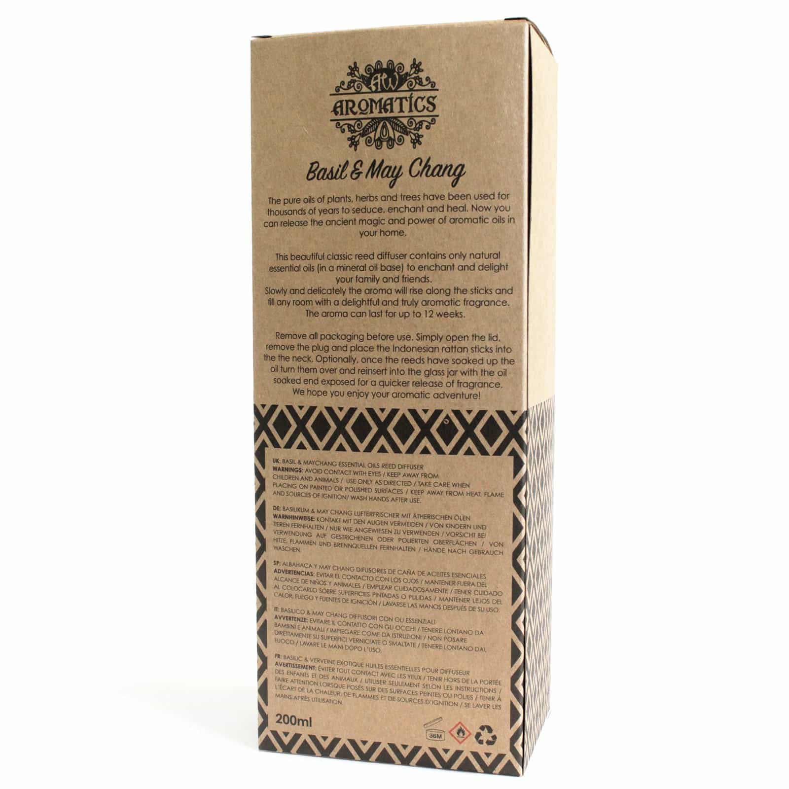200ml Basil & Maychang Essential Oil Reed Diffuser-4