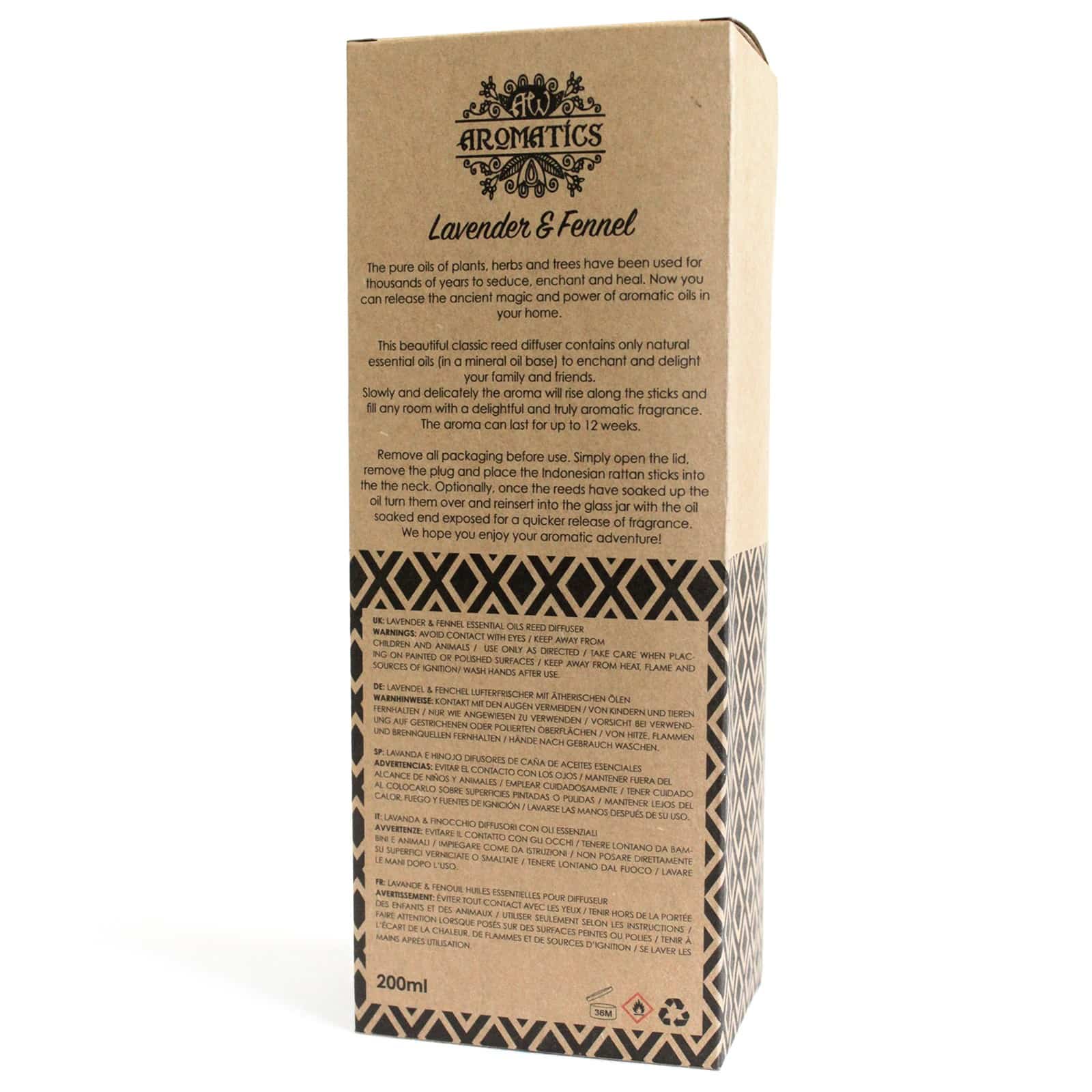 200ml Lavender & Fennel Essential Oil Reed Diffuser-4