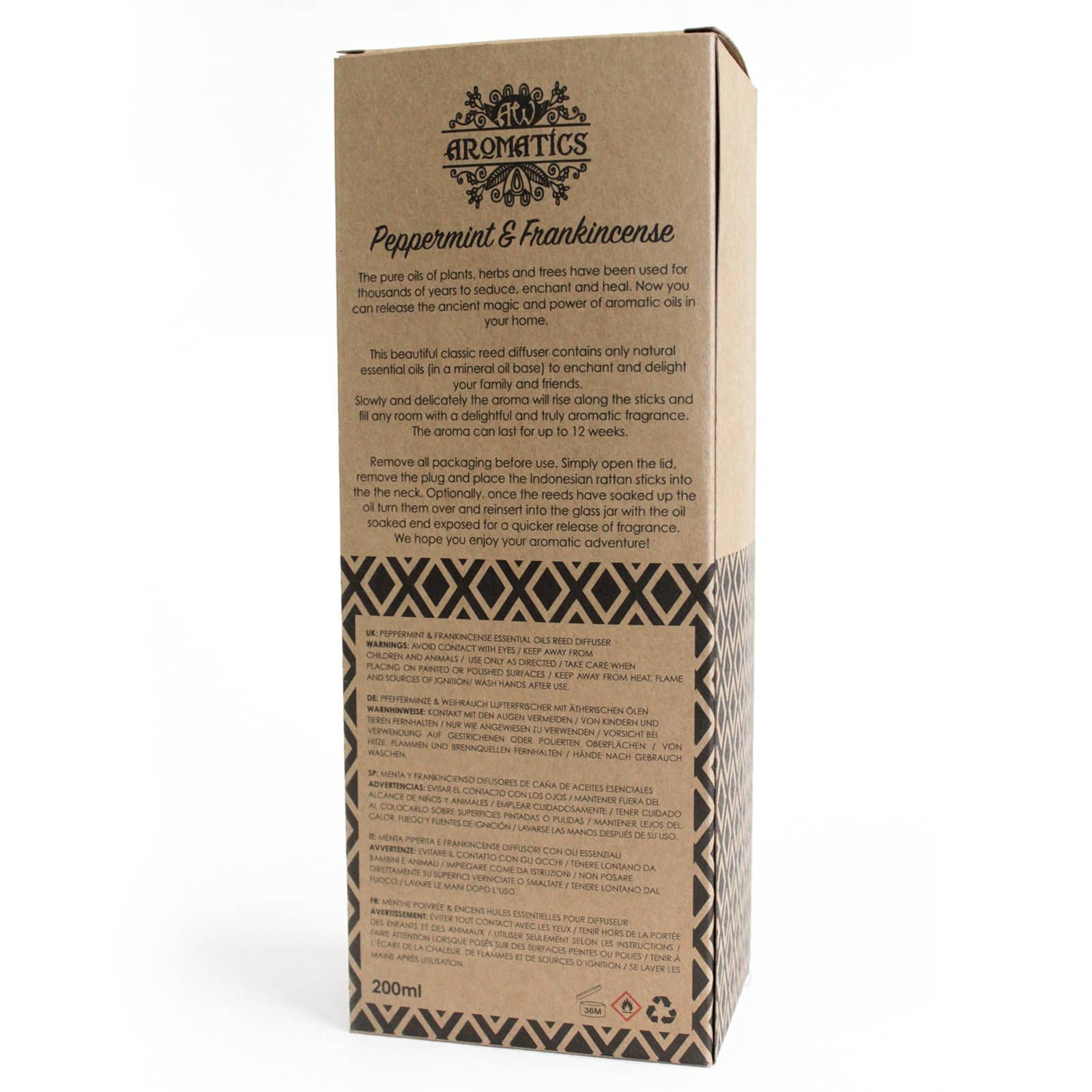 200ml Peppermint & Frankincense Essential Oil Reed Diffuser-4