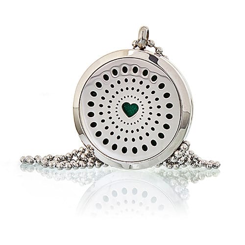 Aromatherapy Diffuser Necklace - Diamonds Heart 30mm-2