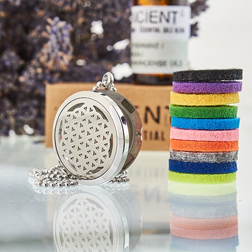 Aromatherapy Diffuser Necklace - Flower of Life 30mm-2