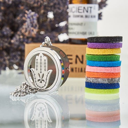 Aromatherapy Diffuser Necklace - Hand of Fatima 30mm-2