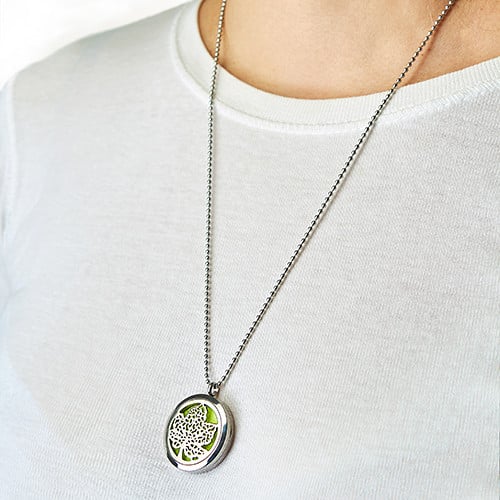 Aromatherapy Diffuser Necklace - Leaf 30mm-4