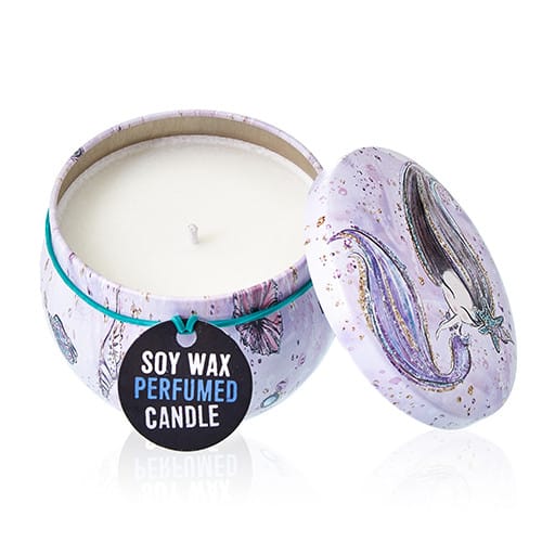 Art Tin Candle - Assorted Design - Sea life - Rasberry-2