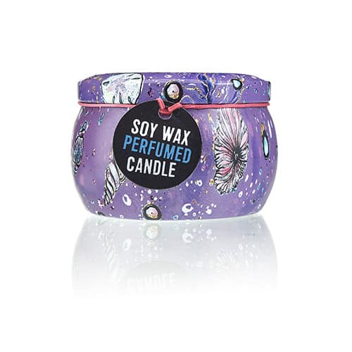 Art Tin Candle - Assorted Design - Sea life - Rasberry-3