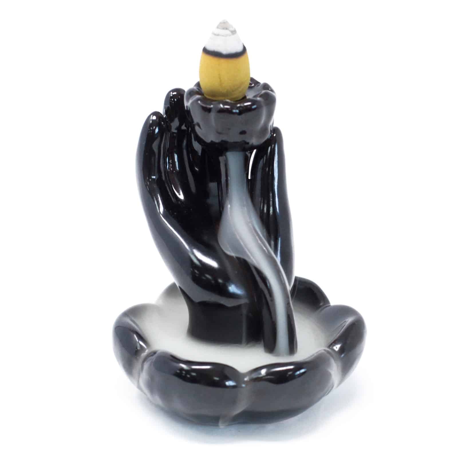 Back Flow Incense Burner - Hand & Lotus Flower-2