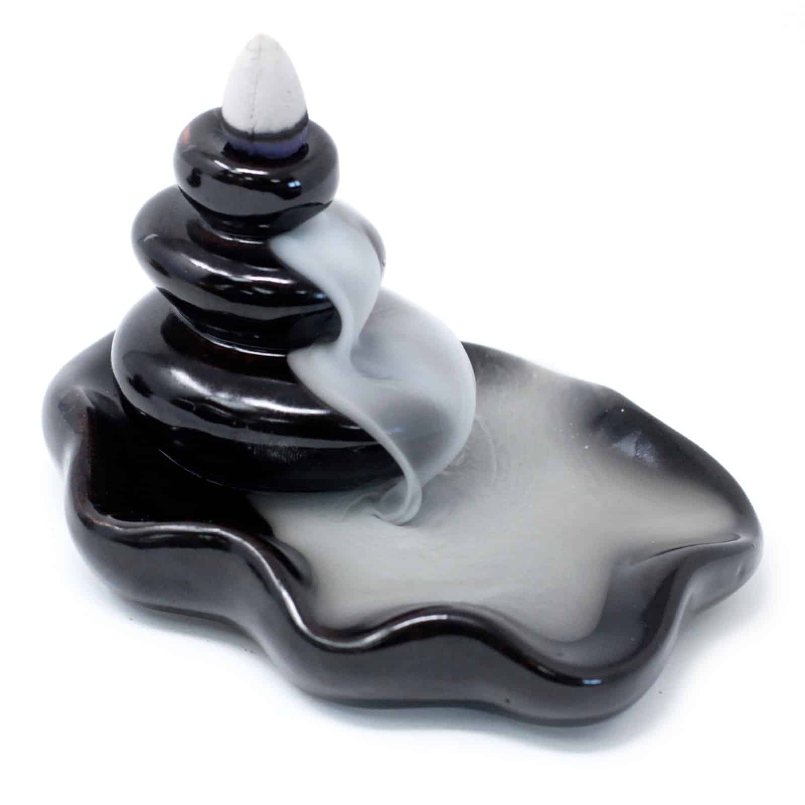 Back Flow Incense Burner - Large Pebbles into Pool-2