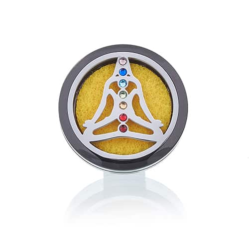 Car Diffuser Kit - Pewter Yoga Chakra - 30mm-3