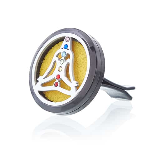 Car Diffuser Kit - Pewter Yoga Chakra - 30mm-4