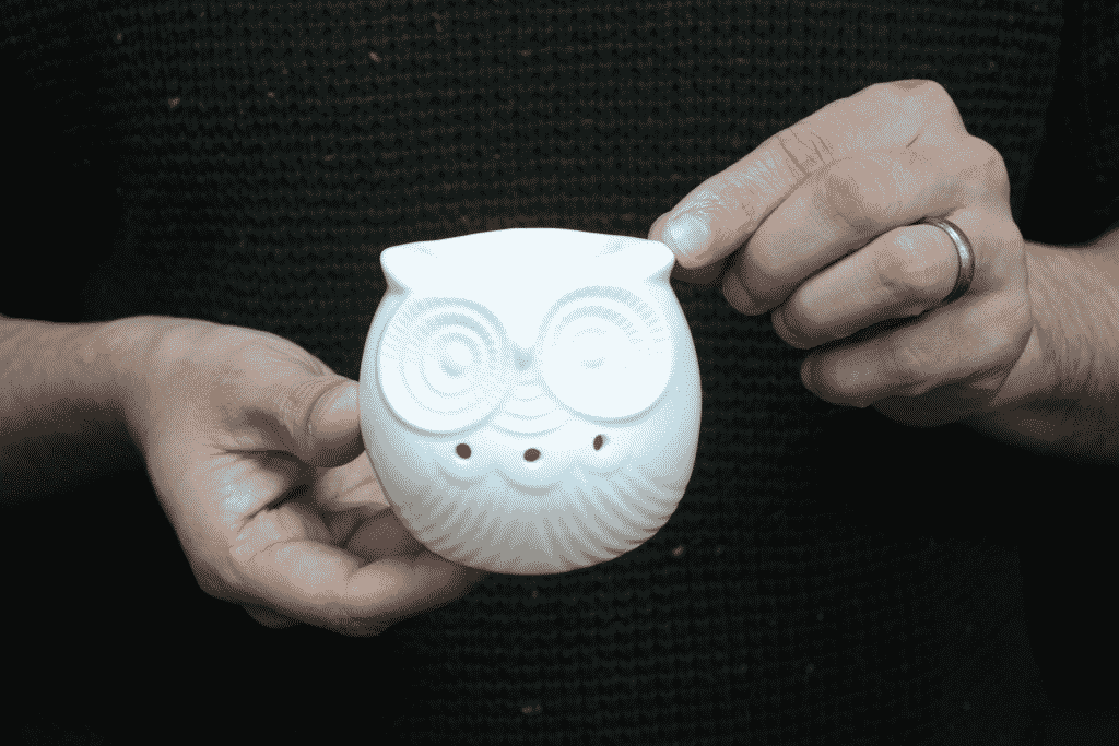 Classic White Oil Burner - Short Owl