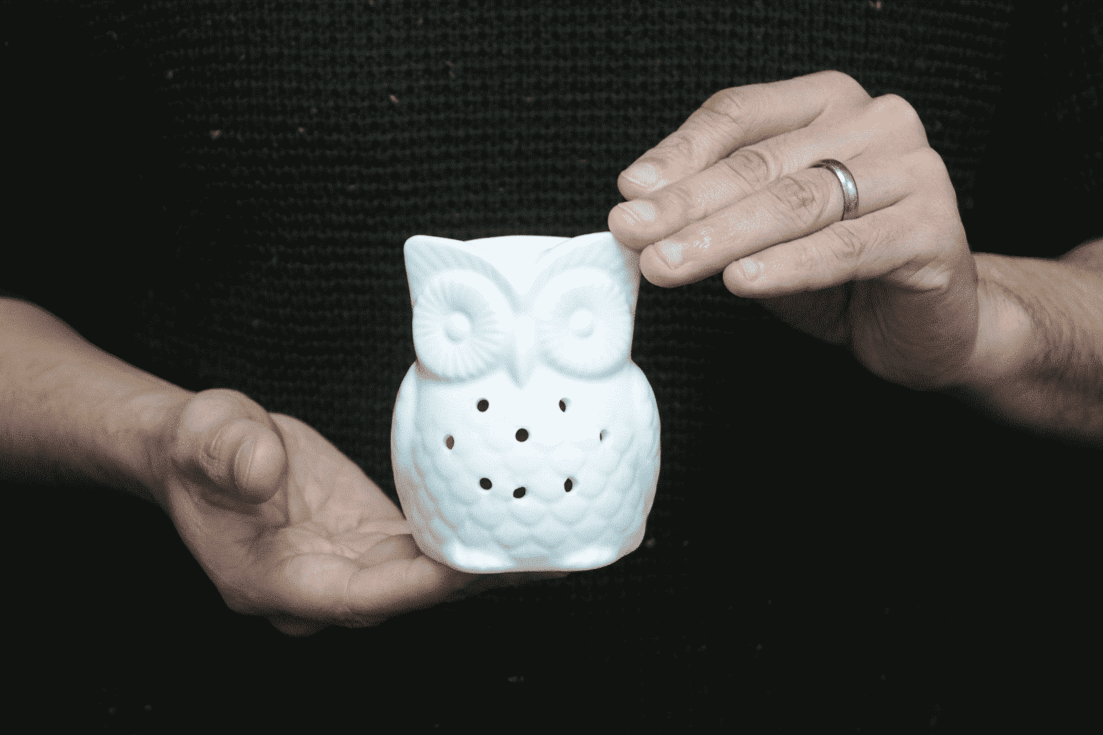 Classic White Oil Burner - Tall Owl-3