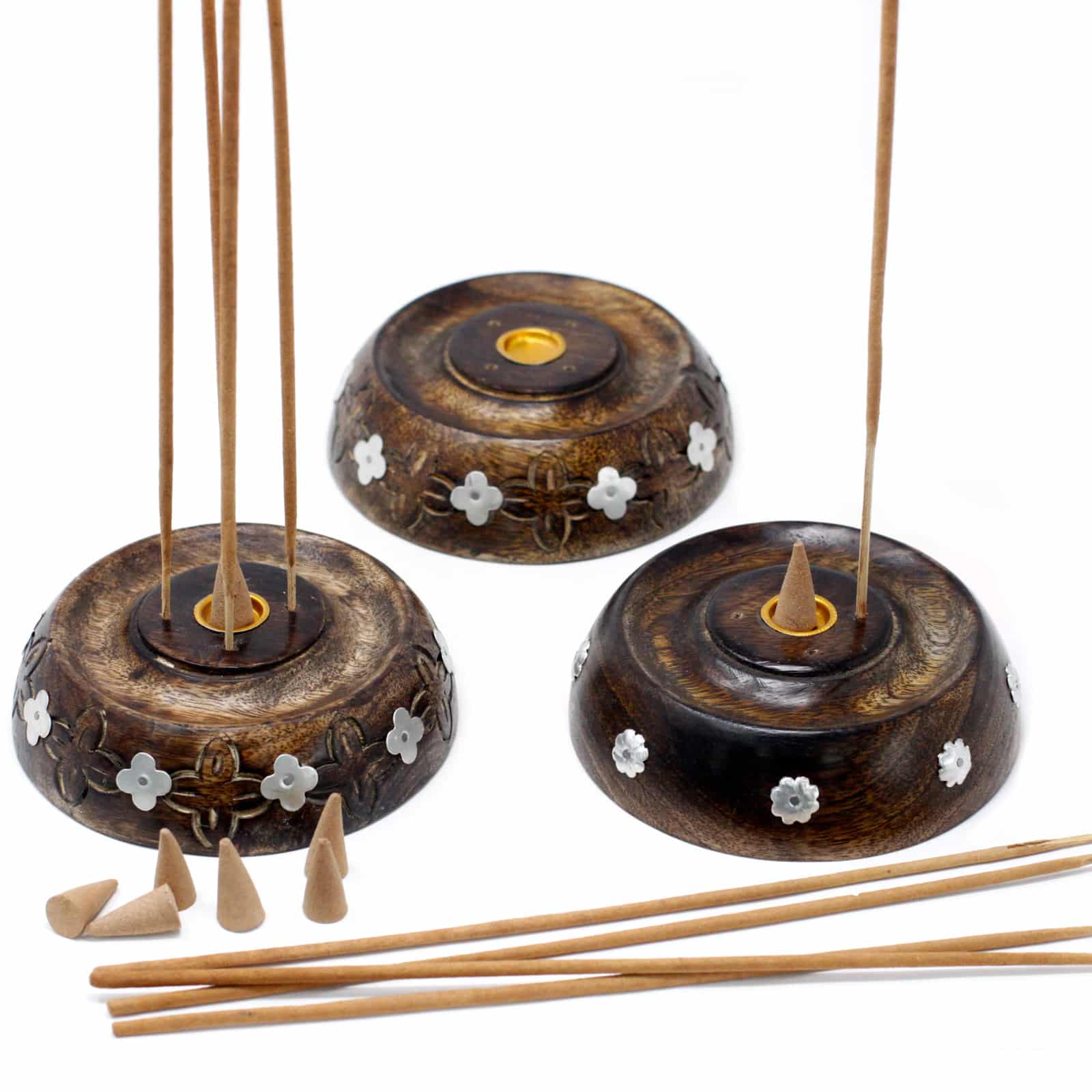 Cone & Stick Burner- Asst Design - Mango Wood-2