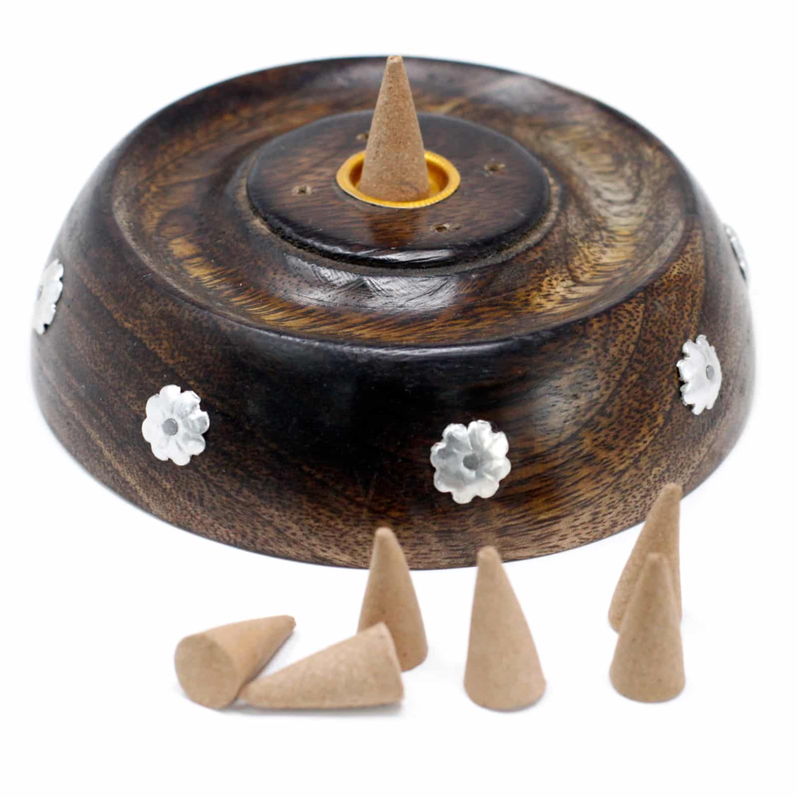 Cone & Stick Burner- Asst Design - Mango Wood-4