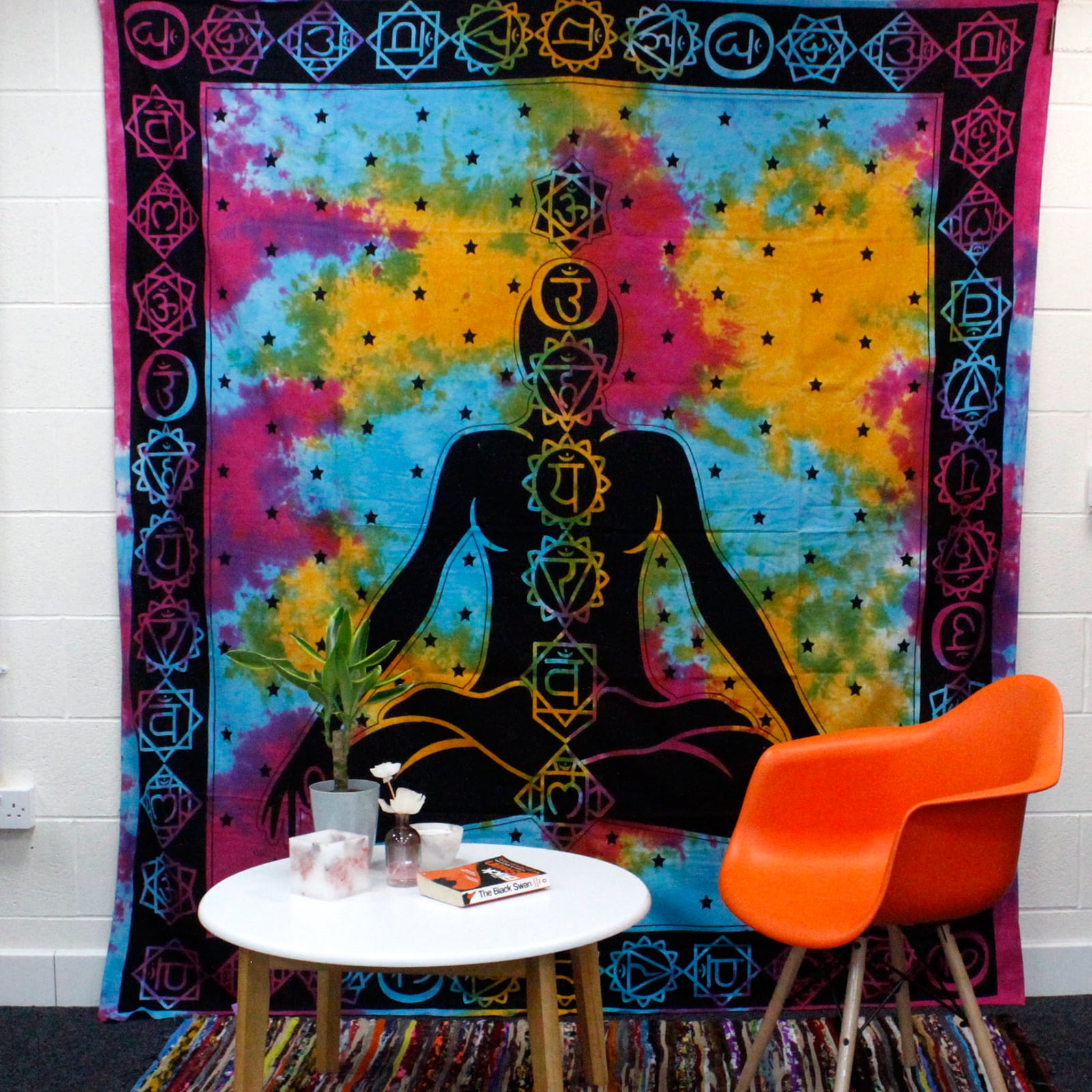 Double Cotton Bedspread + Wall Hanging - Chakra Buddha-3