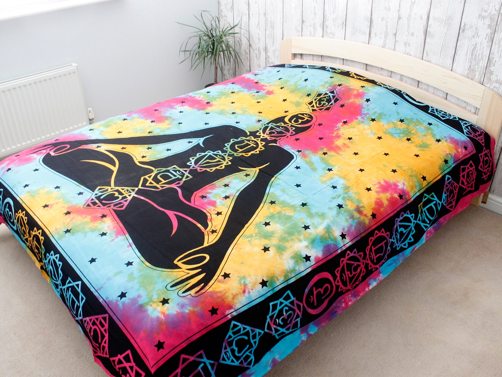 Double Cotton Bedspread + Wall Hanging - Chakra Buddha-4
