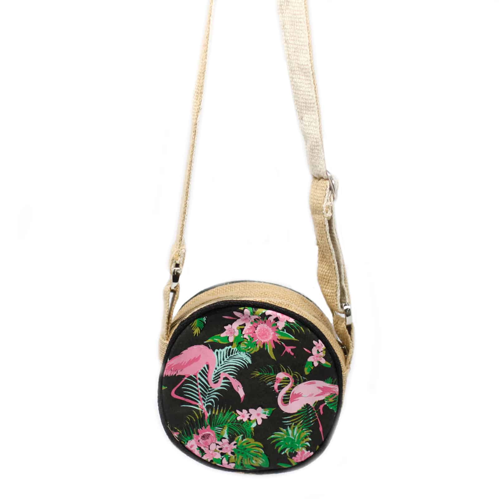 Eco Round Bag - Small - Flamingos-3