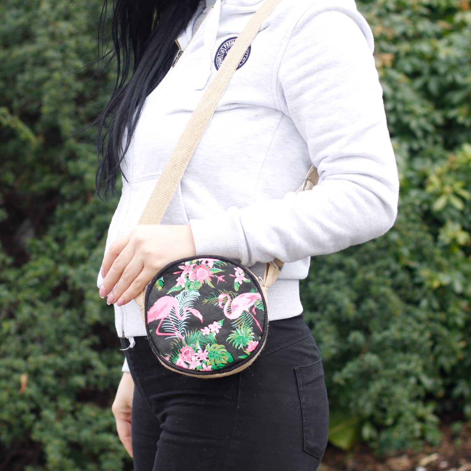 Eco Round Bag - Small - Flamingos-4