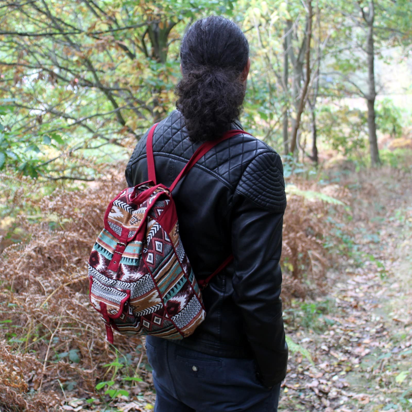 Jacquard Bag - Chocolate Backpack-2