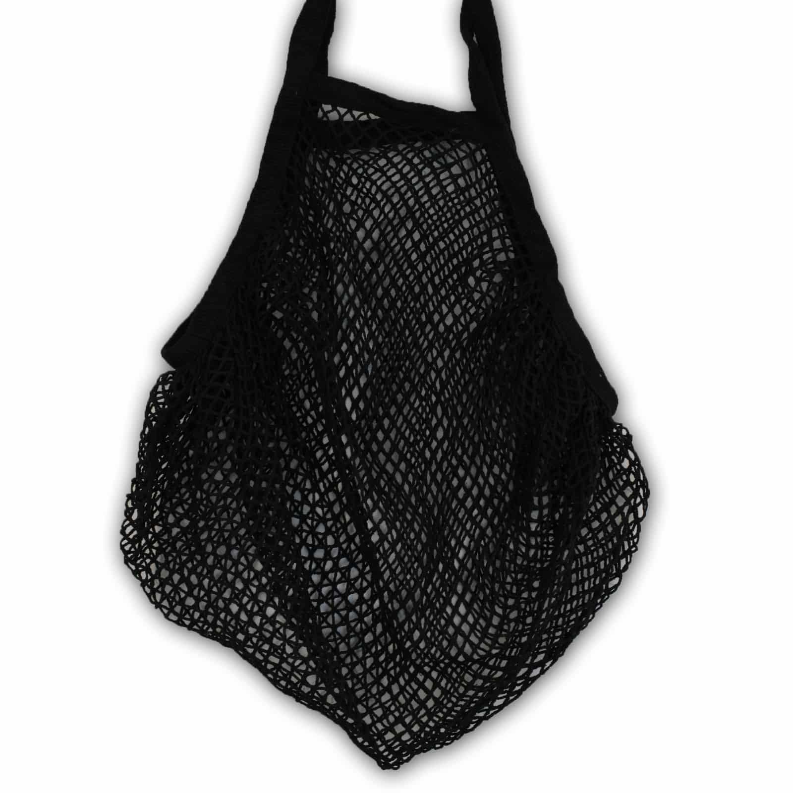 Pure Cotton Mesh Bag - Black-3