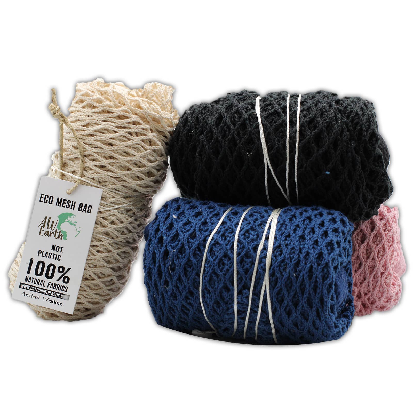 Pure Cotton Mesh Bag - Natural-2