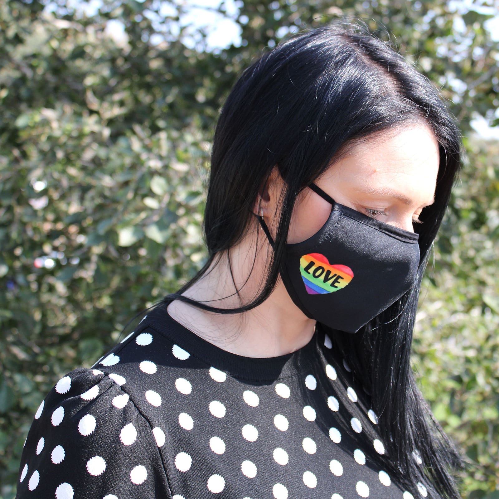 Reusable Fashion Face Covering - Love is Love (Adult)-2
