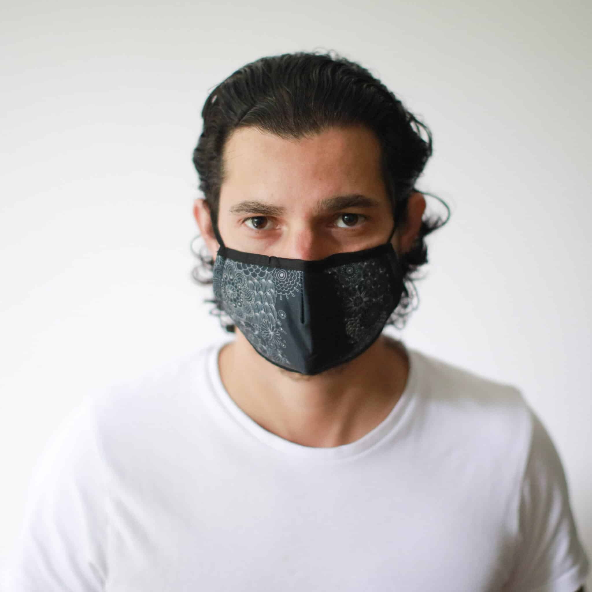 Reusable Fashion Face Mask - Black Elegance (Adult)-3