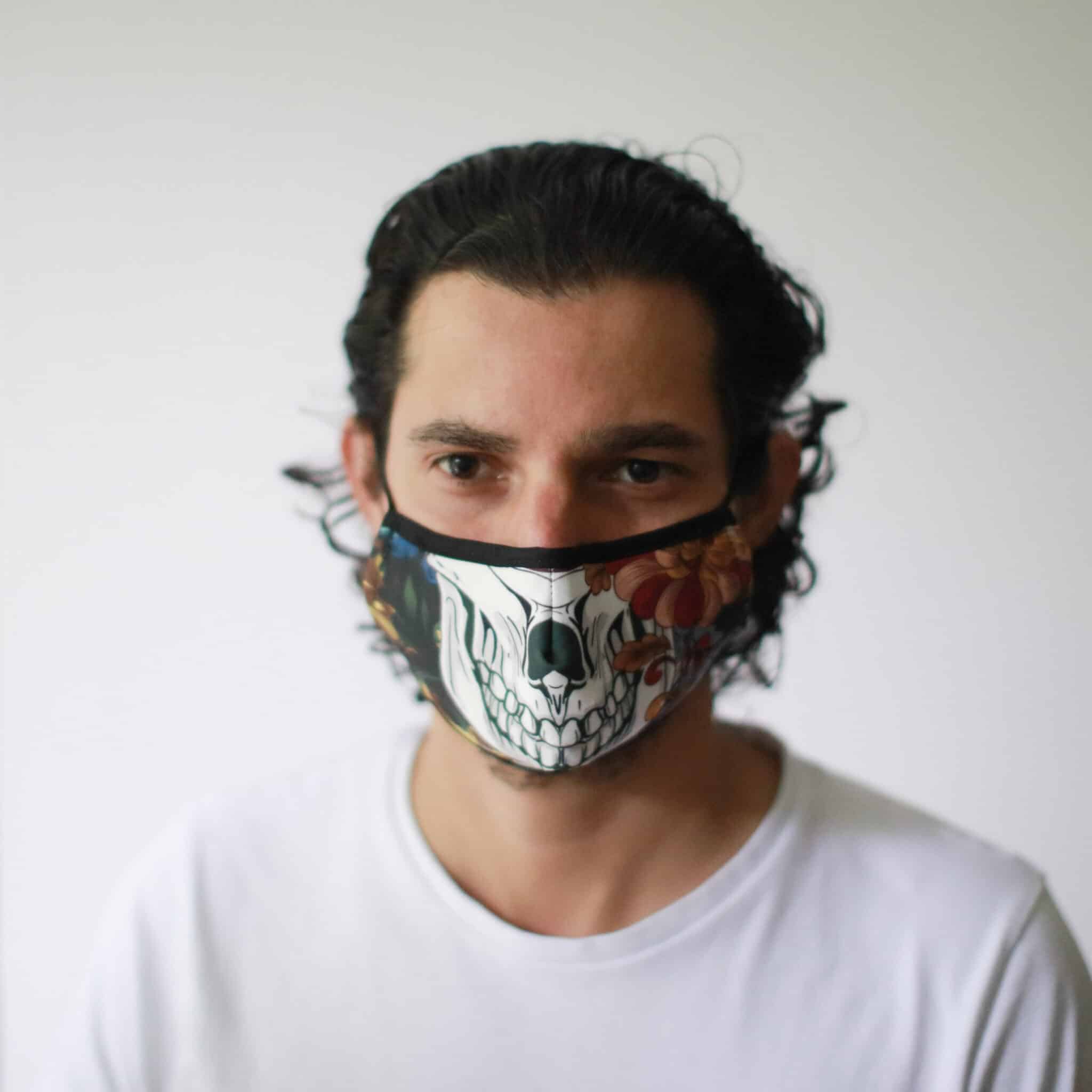 Reusable Fashion Face Mask - Colourful Calavera (Children)-2