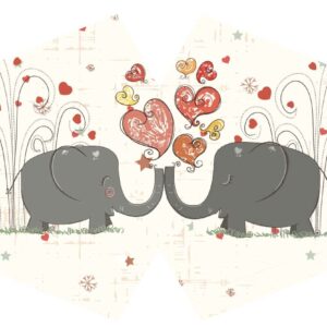 Reusable Fashion Face Mask - Love Elephants (Adult)