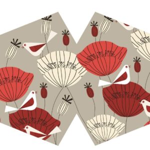Reusable Fashion Face Mask - Oriental Poppies (Adult)