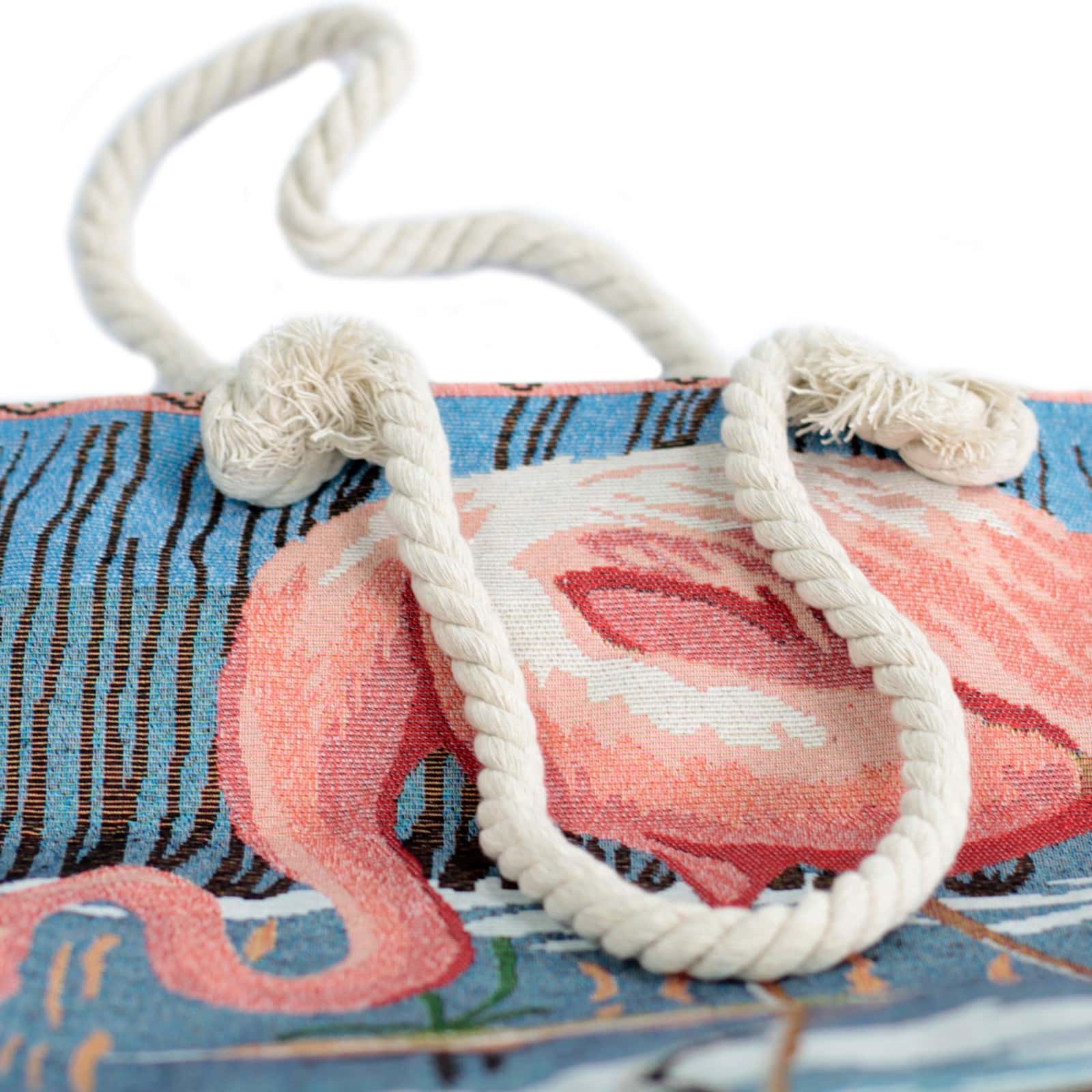 Rope Handle Bag - Pink Flamingo-3