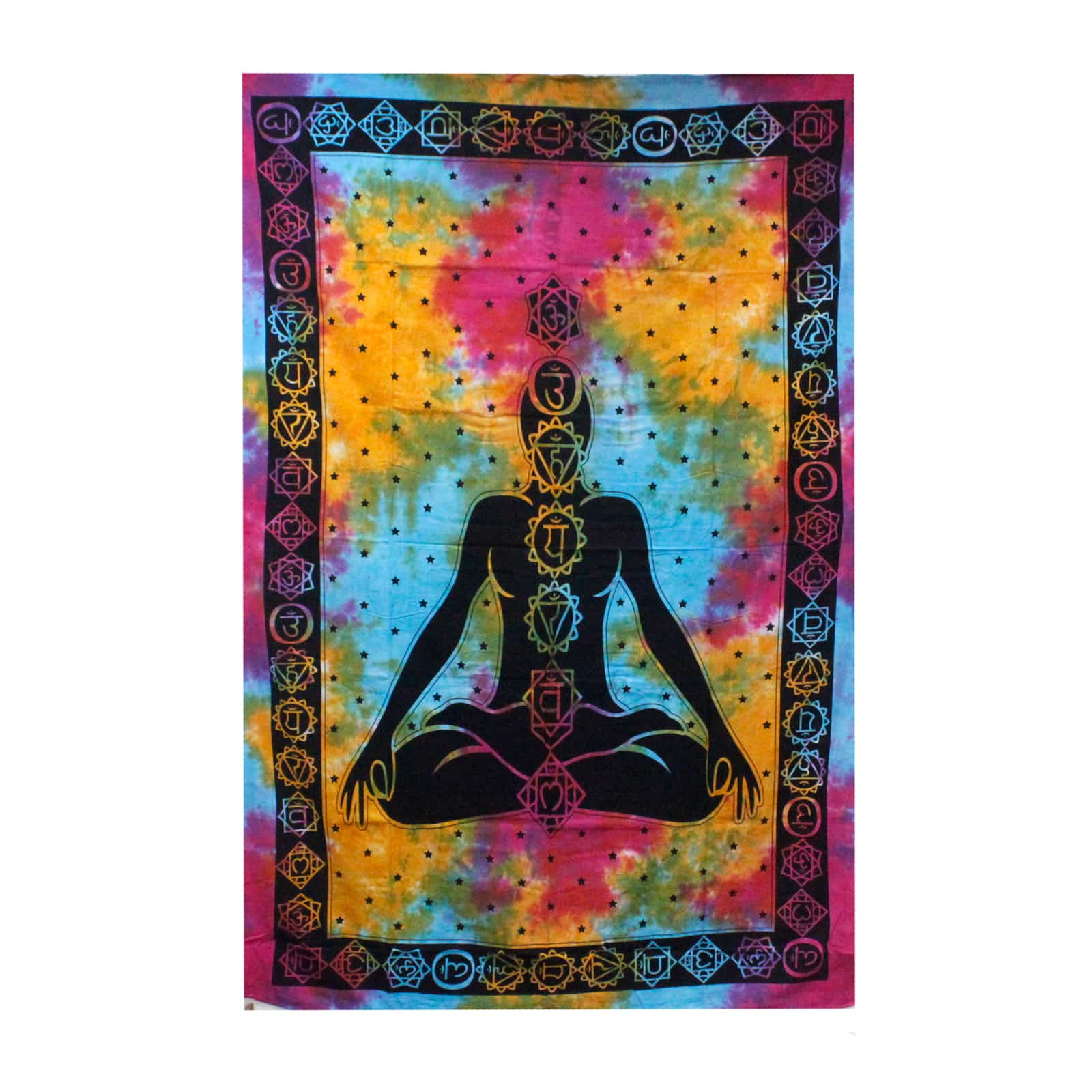 Double Cotton Bedspread + Wall Hanging - Chakra Buddha-2