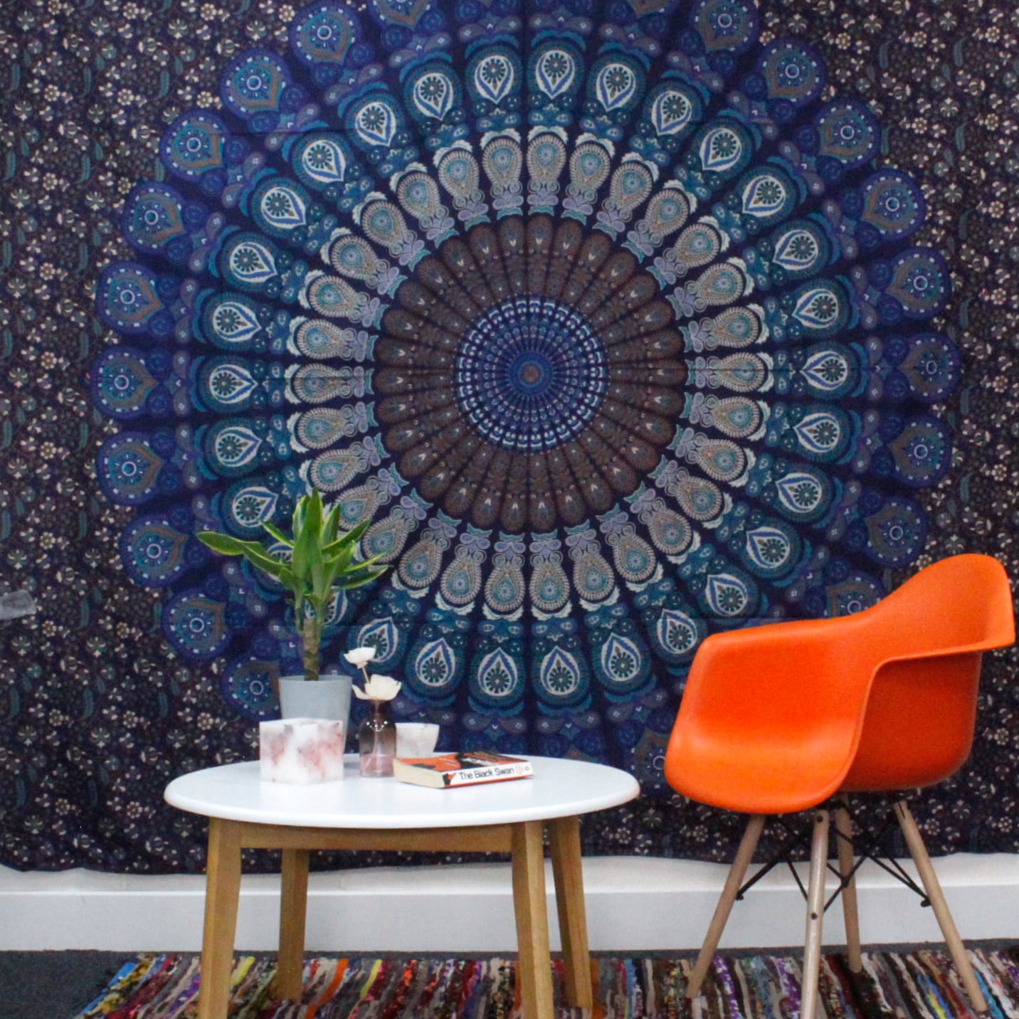 Double Cotton Bedspread + Wall Hanging - Classic Mandala-3
