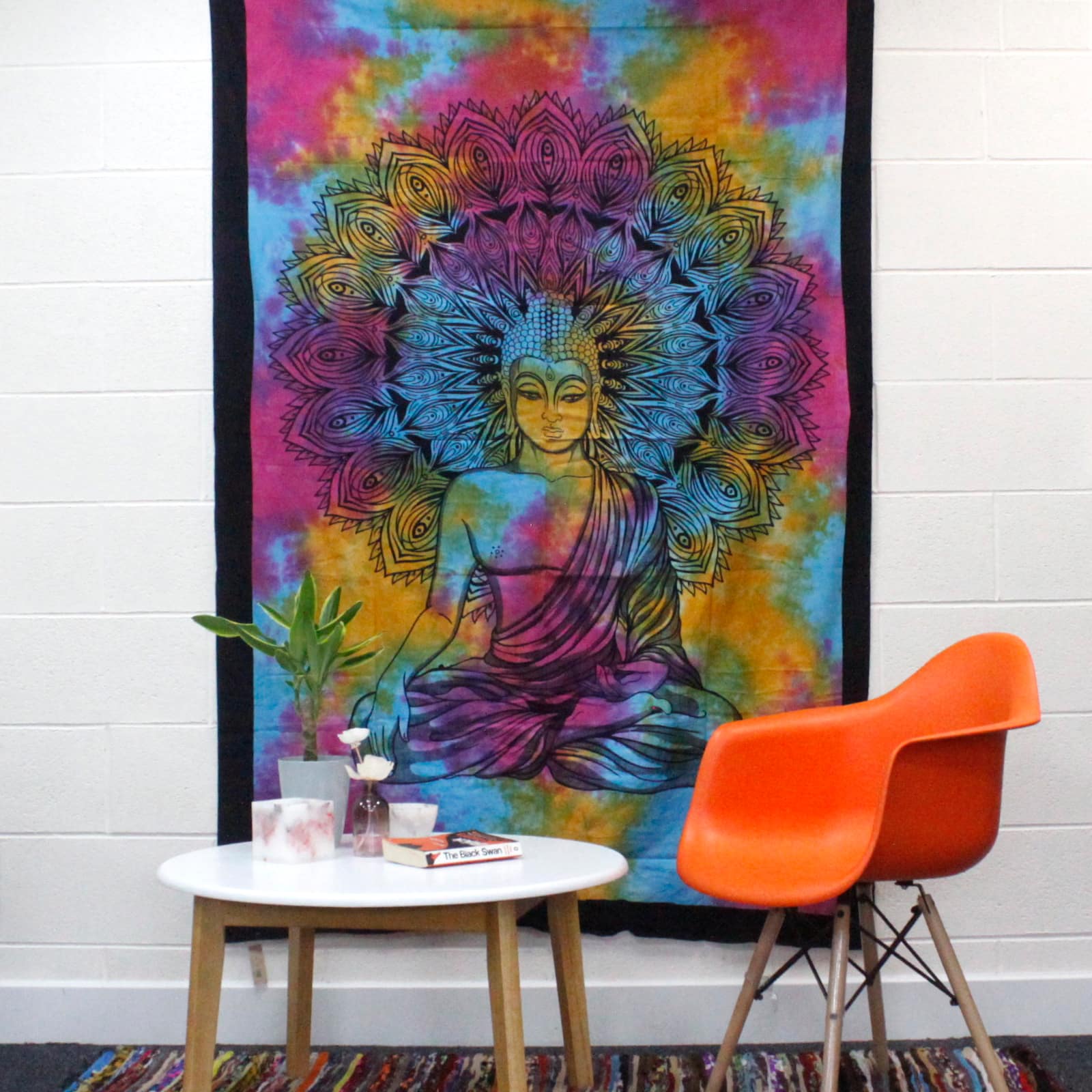 Single Cotton Bedspread + Wall Hanging - Classic Mandala-3