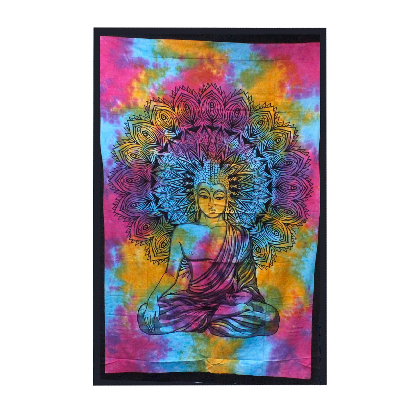 Double Cotton Bedspread + Wall Hanging - Peaceful Buddha-2
