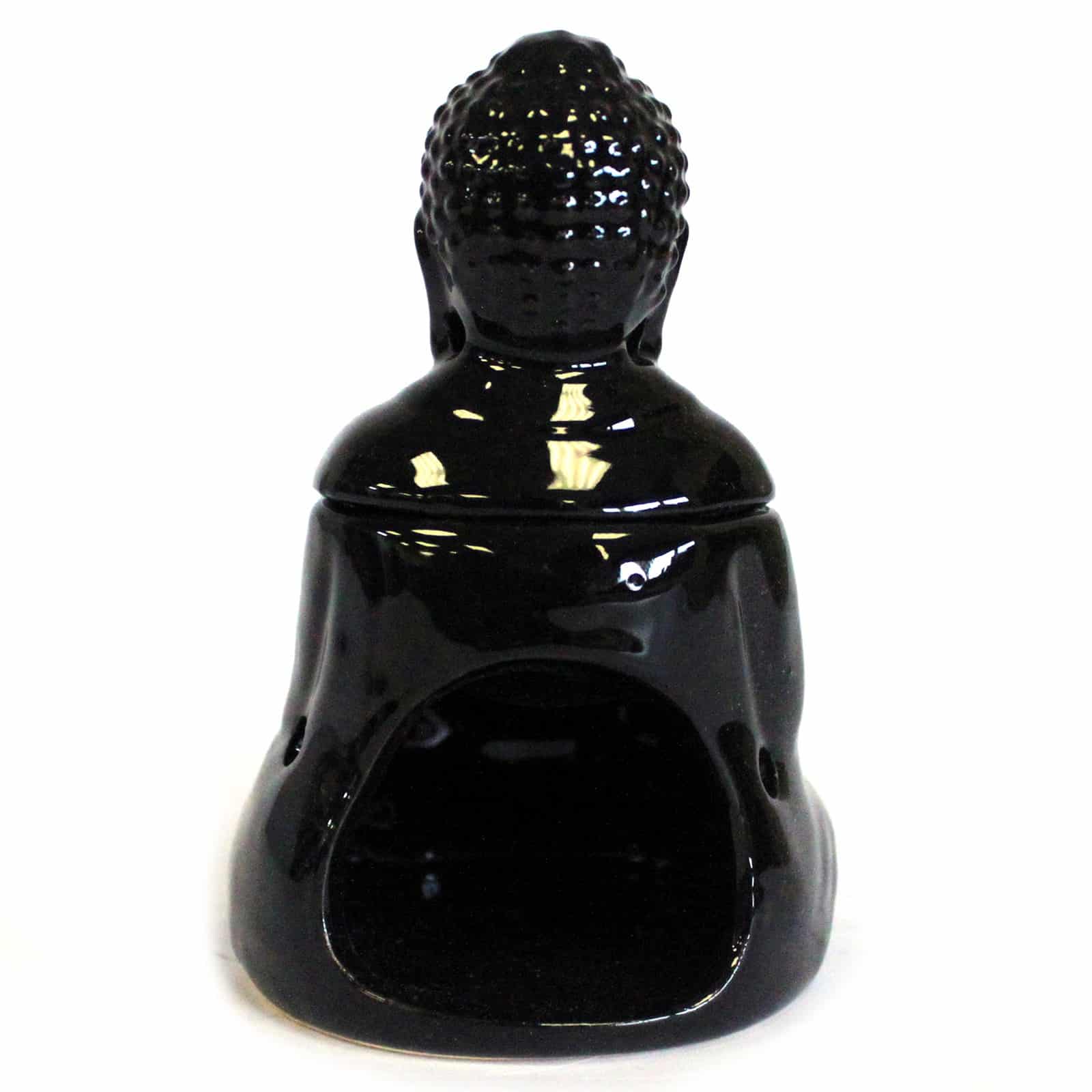 Sitting Buddha Oil Burner - Black-2