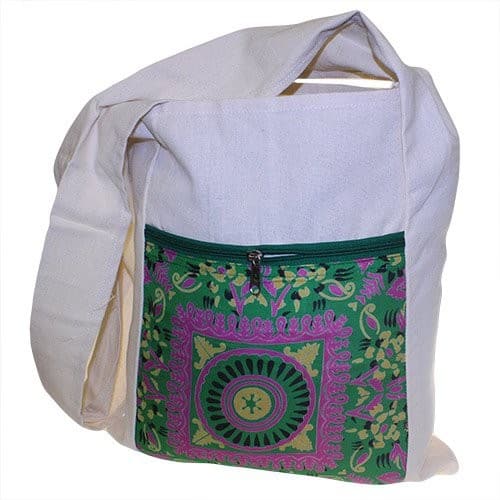 Sling Bag - Green Alpana Silk - Asst