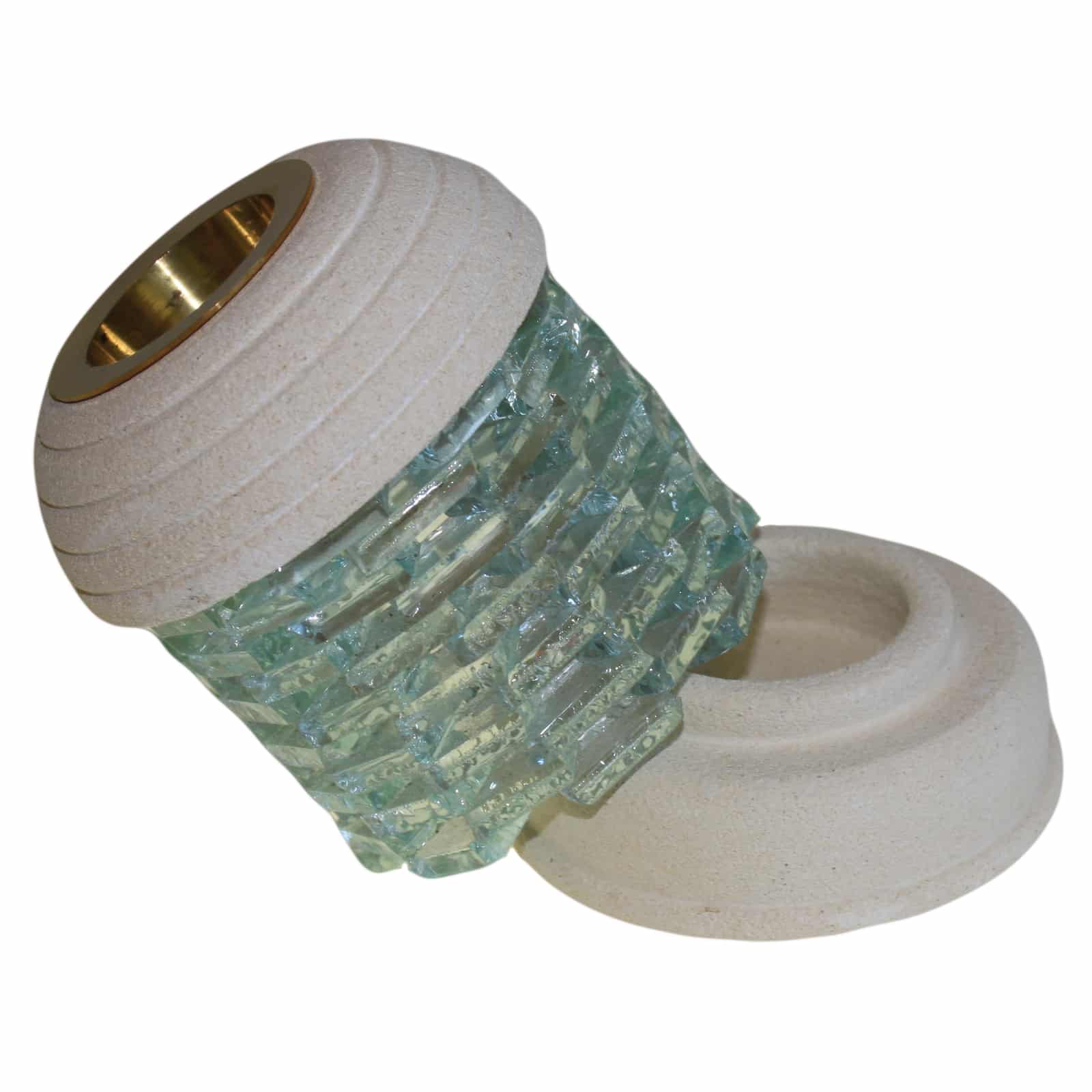 Stone Oil Burner - Round Glass Brick-3