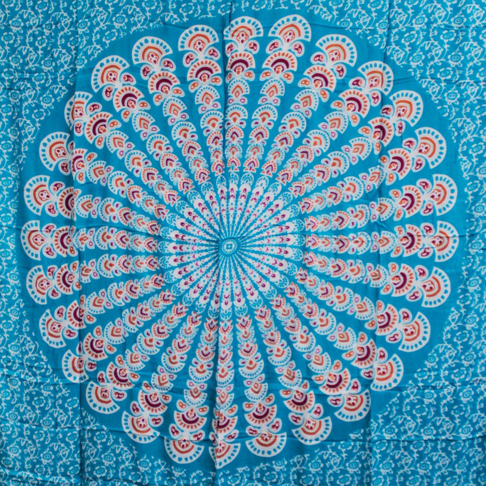 Teal Orange Mandala Sarongs-2