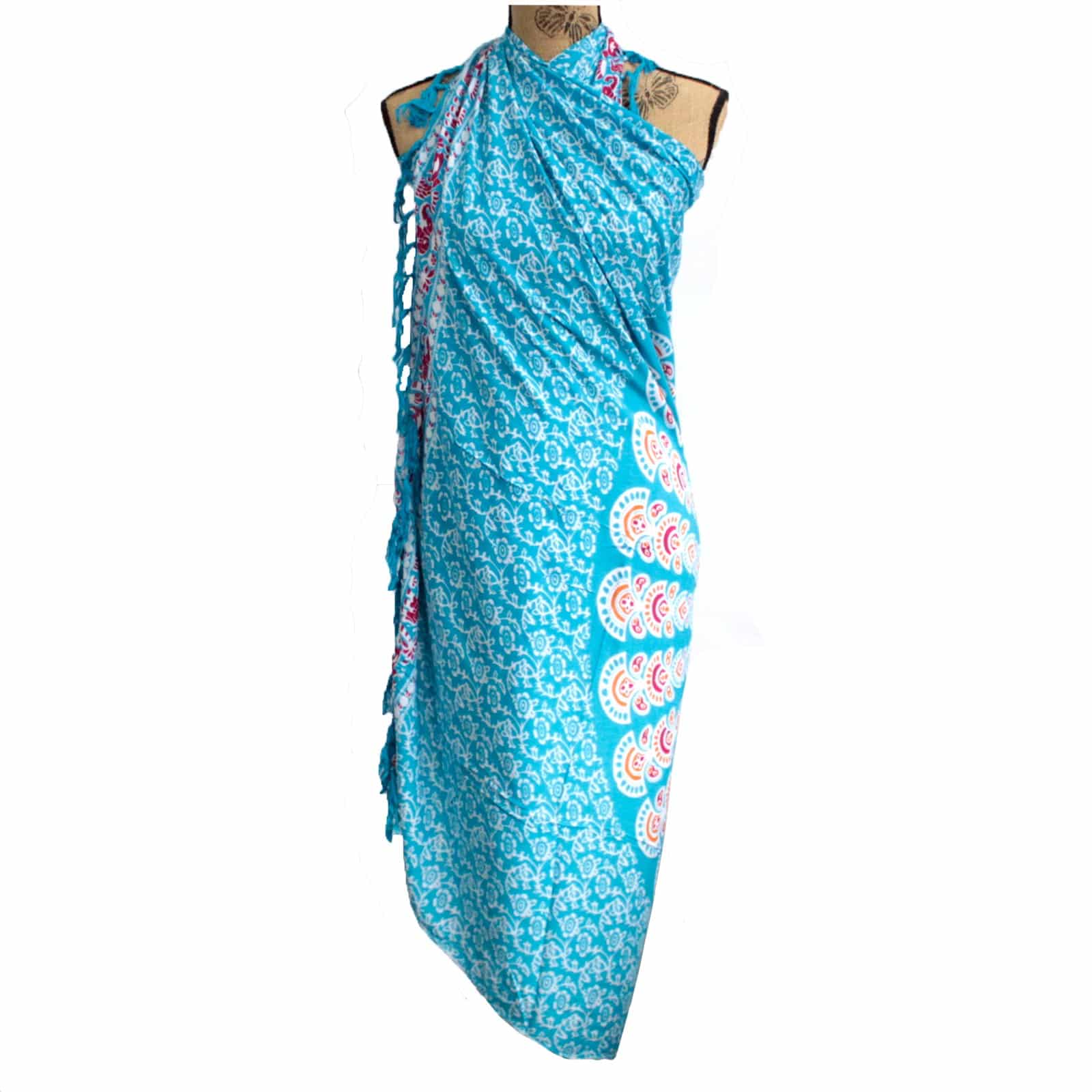 Teal Orange Mandala Sarongs