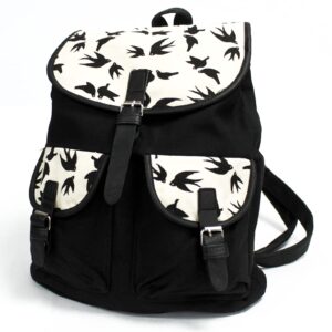 Traveller Backpacks -  2 Pocket Black Swallows